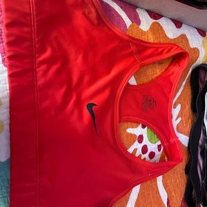 Red Nike sports bra